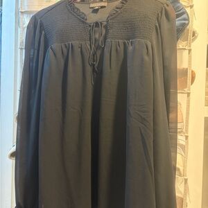 1. State Black Sheer Yoke Blouse